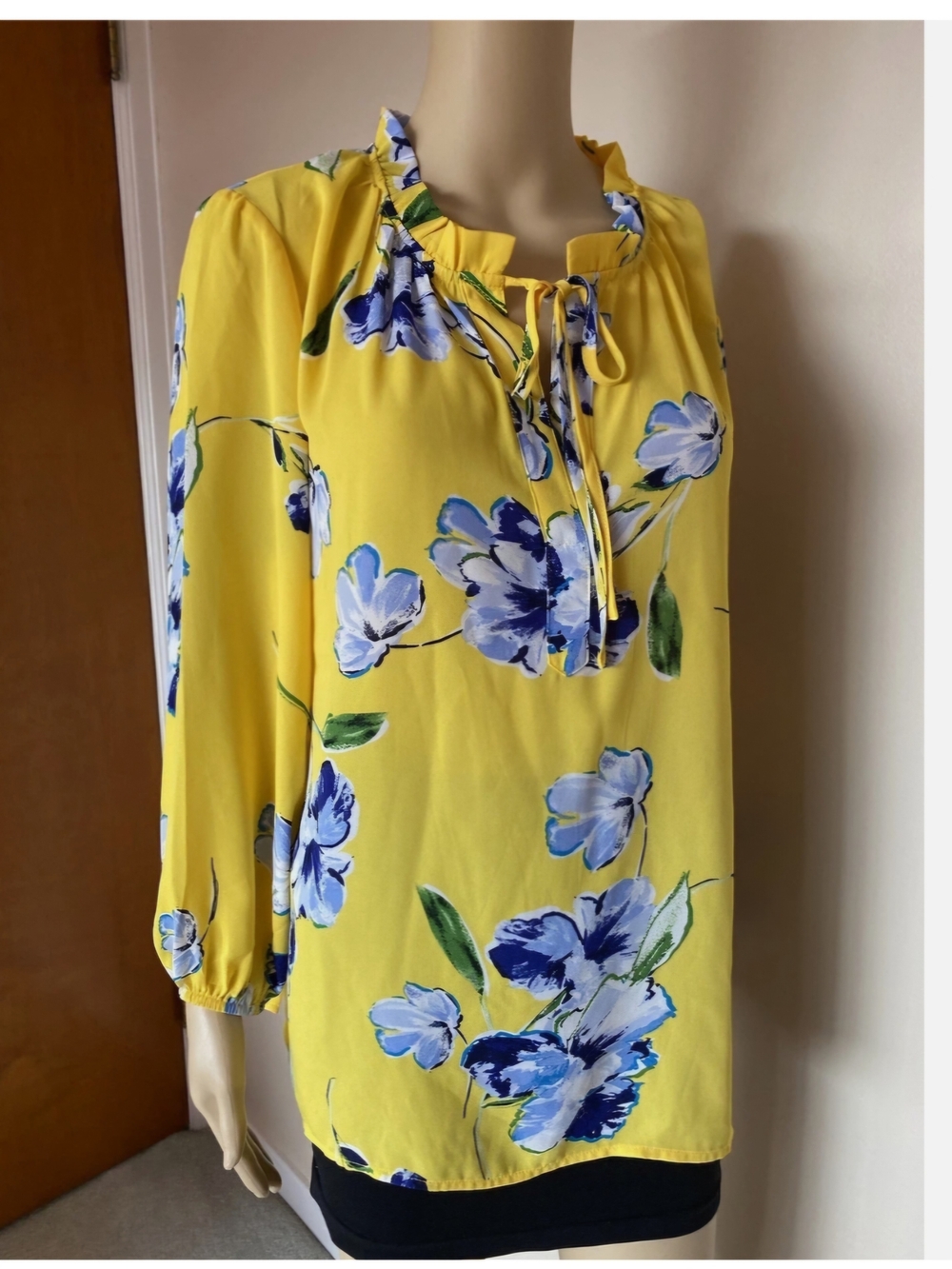 Counterparts Yellow Floral Tie-Front Blouse